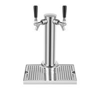 TaNeHaKi Colonne à bière en acier inoxydable, 2 têtes de colonne à bière avec bac d'égouttement pour bière, froide et chaude, distributeur de boissons