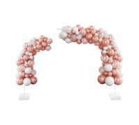 TaNeHaKi Demi-Cadre D'Arche De Ballon Tige Tubes Flexibles 1,5 M Et 2,5 M Support RéUtilisable Avec Base LestéE Eau Arche Flexible Librement DéCoration FêTe Mariage Anniversaire (Blanc)