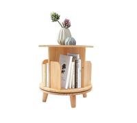 TaNeHaKi Étagère à livres rotative en bois - Présentoir à livres - Étagère rotative - Étagère de bureau - Bibliothèque - Mini table d'appoint en bois