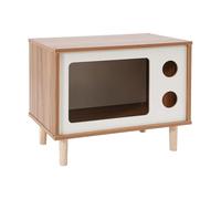TaNeHaKi Maison pour chat en bois, abri TV avec 4 pieds, lit pour chat domestique, 50 x 29 x 40 cm, tente pour chat (noyer, extra )