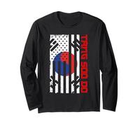 Tang Soo Do - Drapeau USA Taekwondo Mixte Arts Martiaux MMA Manche Longue