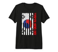 Tang Soo Do - Drapeau USA Taekwondo Mixte Arts Martiaux MMA T-Shirt Haut de Gamme