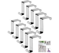 Tang Yuan Les crochets de porte en acier inoxydable reversibles, 10 pices, capacite de 5 kg chacun, pour portes de cuisine, armoires et tiroirs