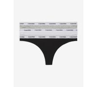 Calvin Klein Strings Femme Lot de 3 Modern Logo Tangas, Multicolore (Black/White/Grey Heather), M