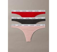 Tanga Calvin Klein Modern Logo rose noir rouge (3 unités) - L