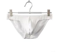 Tanga côtelé taille basse pour homme avec tissu respirant et poche pour un confort et un soutien quotidiens (2XL, blanc)