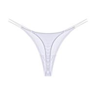 Tanga Coton Femme Femmes sous-vêtements Solides V String Thong Culotte Lingerie sous-VêTements De Sport Femme Gym Shorts Femme (White, L)
