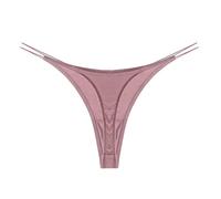 Tanga Coton Femme Femmes sous-vêtements Solides V String Thong Culotte Lingerie sous-VêTements De Sport Femme Gym Shorts Femme (Pink, L)