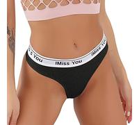 Tanga Dentelle pour Femme String Femme Coton Solide sans Couture Taille Basse Dames T Pantalon Sexy String Culotte Culotte Haute Femme Coton Culotte Gainante Femme (Black, S)