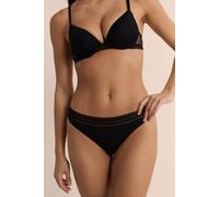 Tanga en microfibre avec détails en dentelle - Pure Dream - M - Noir - Femme - Etam