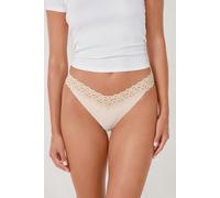 Tanga en microfibre et dentelle - Wish - S - Creme - Femme - Etam