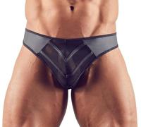 Tanga Homme Noir Transparant a Rayures - M