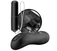 Tanga noire vibrante avec télécommande