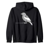 Tangara écarlate - Dessin au Trait ornithologue Sweat à Capuche
