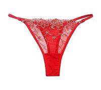 Tangas en Coton pour Femmes Underwear String Culotte Hipster Taille Basse Invisible, Lot de 6
