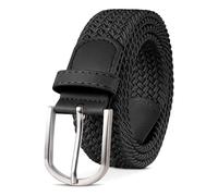 TANGCHAO Unisexe Tissu élastique Ceinture Élastique Tressée Stretch Belt Ceinture Étirable Pour les Hommes et les Femmes Plusieurs Couleurs Noir 110