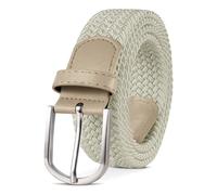 TANGCHAO Unisexe Tissu élastique Ceinture Élastique Tressée Stretch Belt Ceinture Étirable Pour les Hommes et les Femmes Plusieurs Couleurs Beige 100
