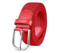 TANGCHAO Unisexe Tissu élastique Ceinture Élastique Tressée Stretch Belt Ceinture Étirable Pour les Hommes et les Femmes Plusieurs Couleurs Rouge 90cm