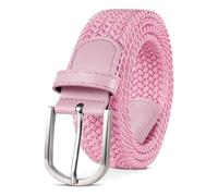 TANGCHAO Unisexe Tissu élastique Ceinture Élastique Tressée Stretch Belt Ceinture Étirable Pour les Hommes et les Femmes Plusieurs Couleurs Rose 100cm