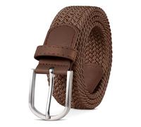 TANGCHAO Unisexe Tissu élastique Ceinture Élastique Tressée Stretch Belt Ceinture Étirable Pour les Hommes et les Femmes Plusieurs Couleurs Marron 90