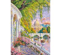 TangComplete - Puzzle 1000 pièces pour adultes et enfants, défi impossible, cadeau de puzzle, puzzles intelligents, puzzles colorés, puzzle avec église au motif de printemps