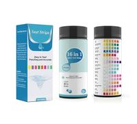 TangDao Kit de Test pour Aquarium 16 en 1 (100 bandelettes) : pH, alcalinité Totale, carbonates, dureté, Acide cyanurique, cuivre, Mercure, Chlore Total, Chlore résiduel.