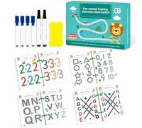 Tangdudu Cahier Effaçable 64 Pages - Apprendre Chiffres, Dessins et Mathématiques, Lettres, Réutilisable pour l'Écriture, Idéal Maternelle et Montessori pour 2, 3, 4, 5 et 6 Ans