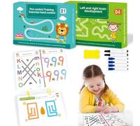 Tangdudu Scribble Smart Workbook, Cahier Effaçable Réutilisable pour Apprendre à Écrire, Montessori Cahier Activité 2-6 Ans (Level 1+Level 4)