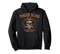 Tanger Island Virginia Crâne Pirate Depuis 1670 Orange Sweat à Capuche