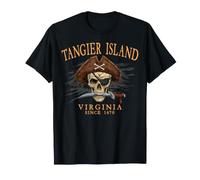 Tanger Island Virginia Crâne Pirate Depuis 1670 Orange T-Shirt