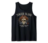 Tanger Island Virginia Pirate Skull Since 1670 Ivoire Débardeur