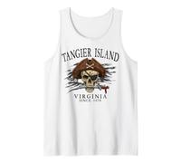 Tanger Island Virginia Pirate Skull Since 1670 Noir Débardeur