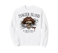 Tanger Island Virginia Pirate Skull Since 1670 Noir Sweatshirt