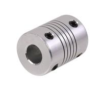 Tangerniu 1 pcs D19L25 Coupleur d'arbre à mâchoires en aluminium 19x25 mm Accouplement flexible 3 mm 4 mm 6,35 mm 7 mm 10 mm Alésage Accouplement d'arbre de moteur Joint d'arbre(8x6.35mm)