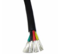 Tangerniu Câble en caoutchouc de Silicone à 4 conducteurs de 5 mètres, fil de cuivre souple et flexible avec gaine en Silicone isolée Ligne de commande(17AWG 1.0mm2)