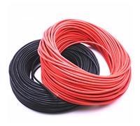 Tangerniu Câble en silicone rouge de 5 mètres et noir de 5 mètres, fil de silicone extra doux à haute température de 8 à 20 AWG Rallonge(10AWG)