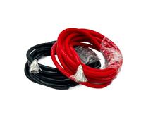 Tangerniu Câbles de batterie de voiture-fil de Silicone 26AWG à 2AWG, 5 mètres rouge et 5 mètres noir, câbles automobiles flexibles Rallonge(14awg)