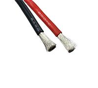 Tangerniu Câbles de démarrage for batterie de voiture robustes - Fils en silicone 10 AWG à 2 AWG enveloppant 20 mètres rouge et 20 mètres noir Rallonge(14awg)