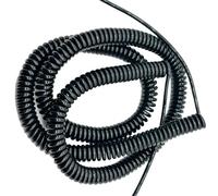 Tangerniu Spirale enroulée Câble d'alimentation extensible noir à 6 conducteurs de 0,5 mm² en spirale à ressort 20 AWG 2,5 mètres 5 mètres 7,5 mètres Fil de tension(5 meters)