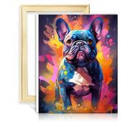 TANGFEIY Kit de peinture à l'huile par numéros bouledogue DIY Peinture à l'huile avec pinceaux et pigment acrylique sur toile Peinture artistique par numéro pour adultes Sans cadre (40x50cm)