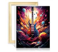 TANGFEIY Kit de peinture à l'huile Peinture par numéro Guitare dans l'univers Toile DIY Peinture à l'huile numérique Adultes Débutant Peinture Art Artisanat Avec Cadre (30x40cm)