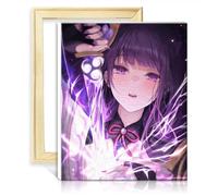 TANGFEIY Kit de peinture à l'huile sur toile Genshin Impact Raiden Shogun Adultes Art Artisanat Acrylique Numéro avec pinceaux Art Peinture par numéros Kits Sans cadre (30x40cm)