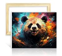 TANGFEIY Kit de peinture à l'huile sur toile panda DIY peinture à l'huile numérique avec pinceaux et pigment acrylique cadre décoratif pour salon maison (30x40cm)
