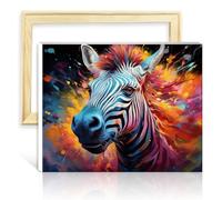 TANGFEIY Kit de peinture à l'huile sur toile Zèbre Enfants Adultes Kits de peinture par numéros avec pinceaux et pigment acrylique sur toile Graffiti Lover Photo SANS cadre (60x75cm)