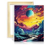 TANGFEIY Kit de peinture pour décoration murale, art fantastique et coloré, kits de peinture pour adultes, numéros acryliques avec pinceaux, peinture numérique, art mural sans cadre (40 x 50 cm)