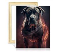 TANGFEIY Kit peinture à l'huile sur toile Cane Corso Fire Peinture par numéro pour adultes 3 pinceaux et peintures acryliques Œuvre d'art créative pour décoration intérieure SANS cadre (60x75cm)