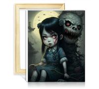 TANGFEIY Kits de peinture à l'huile Manga Zombie Peinture Adultes Débutant avec Pinceaux et Pigment Acrylique sur Toile Oeuvre pour Décoration Intérieure Sans Cadre (40x50cm)
