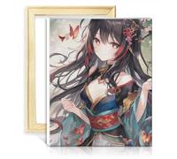 TANGFEIY Kits de peinture numérique Genshin Impact Hu Tao Peinture par numéro Adultes Débutant avec 3 pinceaux et peintures acryliques Style peint pour décoration intérieure Cadre DIY (40x50cm)