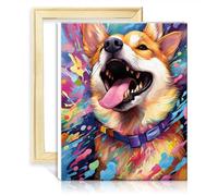 TANGFEIY Kits de peinture par numéros avec pinceaux Shiba Inu DIY Peinture à l'huile par numéros Toile Artisanat Acrylique Numéro avec pinceaux pour décoration intérieure SANS cadre (50x65cm)