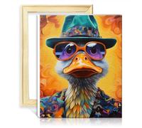 TANGFEIY Kits de peinture par numéros Canards Peinture par numéros pour adultes avec pinceaux et pigments acryliques Projet d'artisanat pour la maison avec cadre (40x50cm)